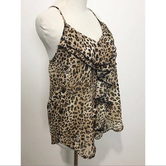 Papaya Ruffled Animal Print Tank - Picture 2 of 4